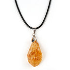 Citrine Cluster Pendant Necklace, Leather Cord — product image 02