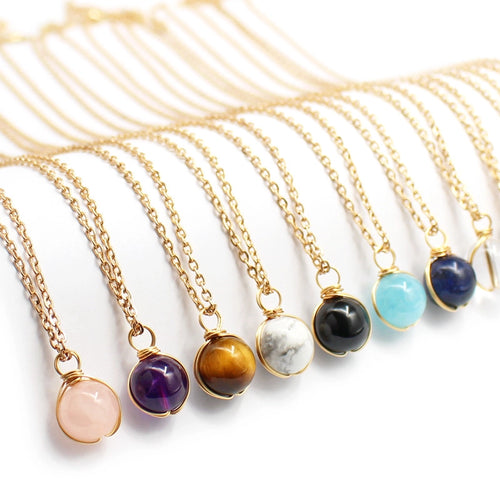 Crystal Orb Pendant Necklace, Multiple Stone Options — product image 01