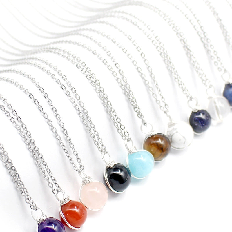 Crystal Orb Pendant Necklace, Multiple Stone Options — product image 02