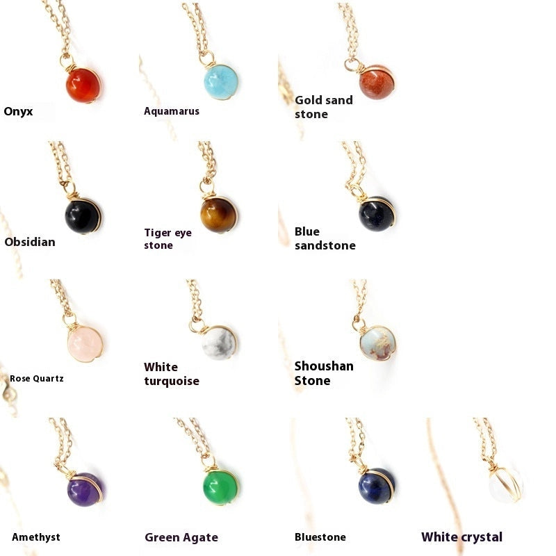 Crystal Orb Pendant Necklace, Multiple Stone Options — product image 03
