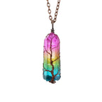 Crystal Point Pendant Necklace, Colorful & Carnelian Styles — product image 01