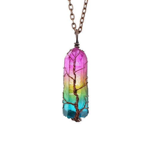 Crystal Point Pendant Necklace, Colorful & Carnelian Styles — product image 01