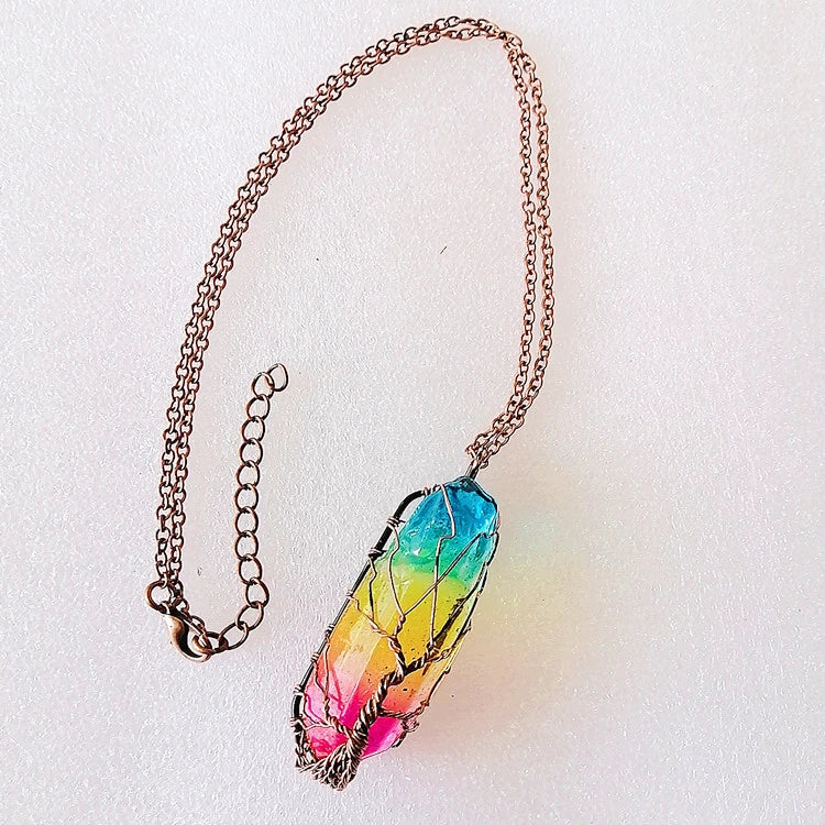 Crystal Point Pendant Necklace, Colorful & Carnelian Styles — product image 05