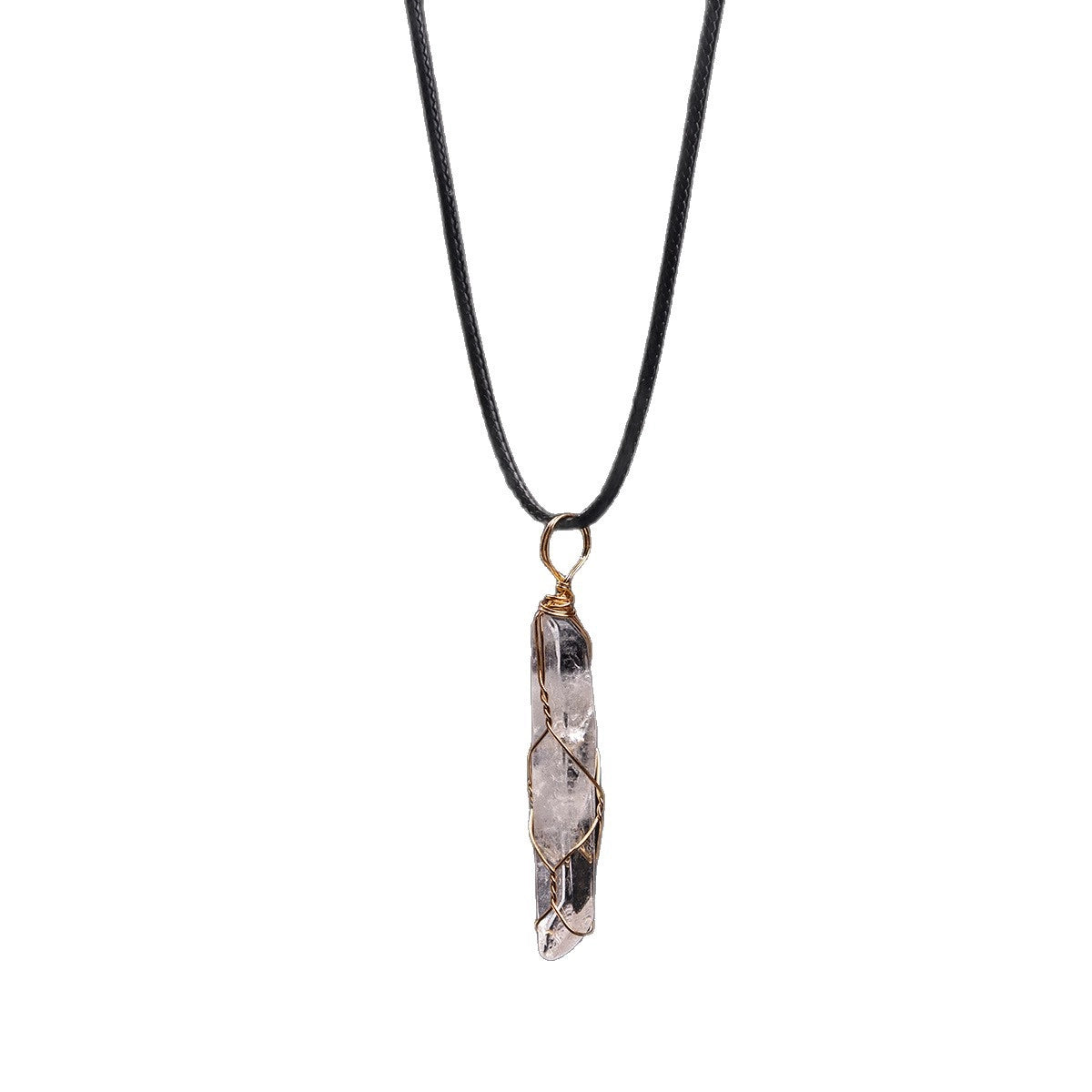 Freeform White Crystal Wire-Wrapped Necklace — product image 01