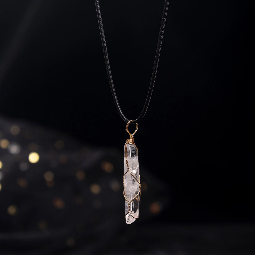 Freeform White Crystal Wire-Wrapped Necklace — product image 02