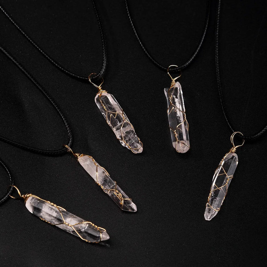 Freeform White Crystal Wire-Wrapped Necklace — product image 04