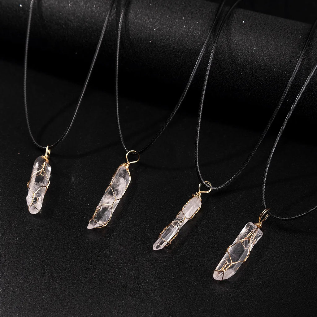 Freeform White Crystal Wire-Wrapped Necklace — product image 05
