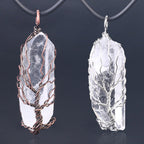 Irregular White Crystal Pendant Necklace, Antique Finish — product image 03