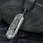 Irregular White Crystal Pendant Necklace, Antique Finish — product image 04