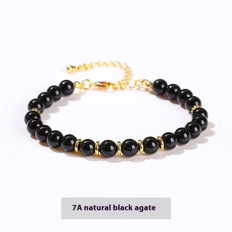 Natural Stone Bead Bracelet, 6mm Round Beads — product image 03