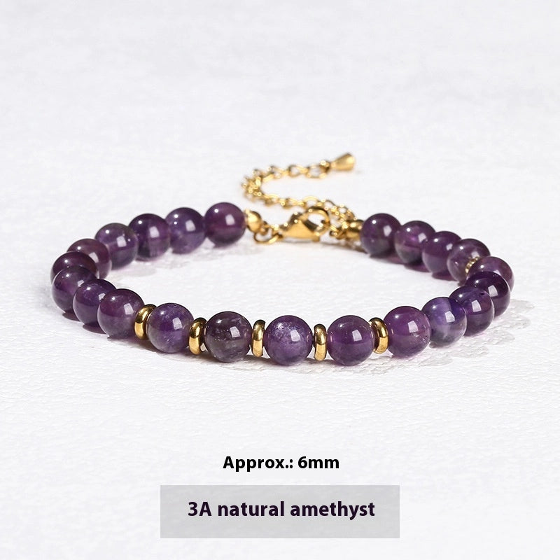 Natural Stone Bead Bracelet, 6mm Round Beads — product image 04