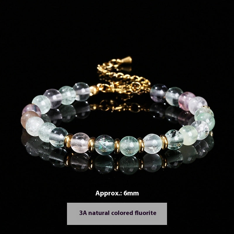 Natural Stone Bead Bracelet, 6mm Round Beads — product image 05