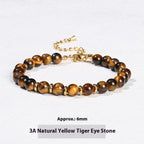 Natural Stone Bead Bracelet, 6mm Round Beads — product image 06