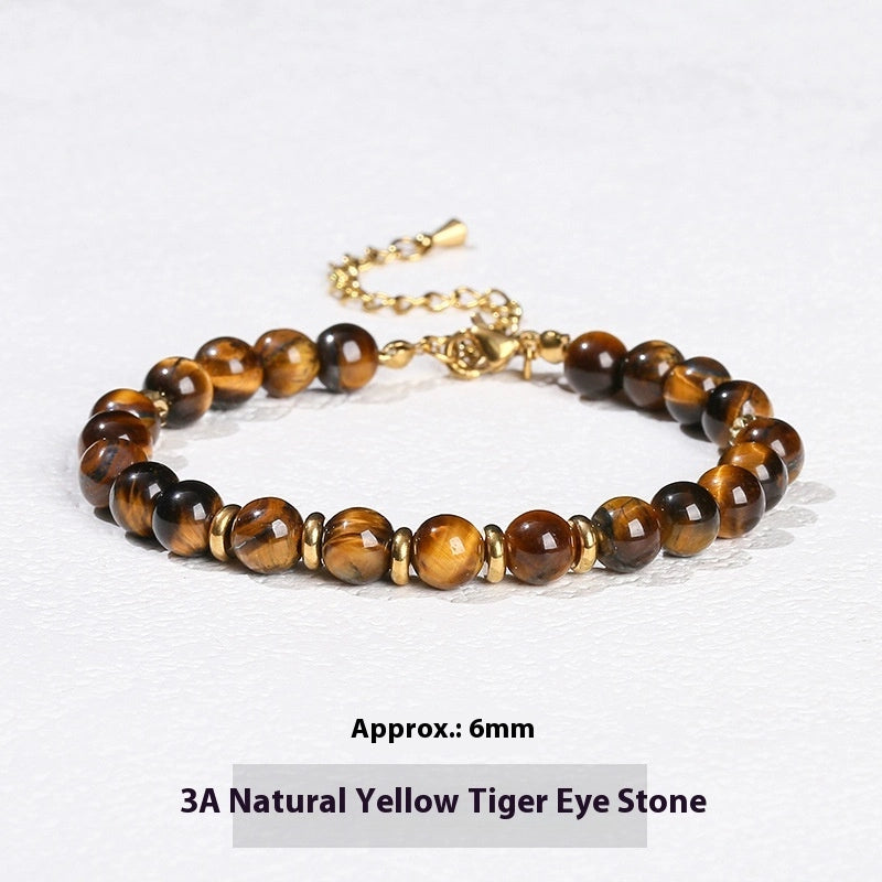 Natural Stone Bead Bracelet, 6mm Round Beads — product image 06