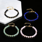 Natural Stone Bead Bracelet, 6mm Round Beads — product image 07