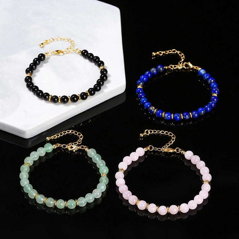 Natural Stone Bead Bracelet, 6mm Round Beads — product image 07
