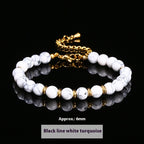 Natural Stone Bead Bracelet, 6mm Round Beads — product image 09
