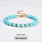 Natural Stone Bead Bracelet, 6mm Round Beads — product image 10