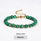 Natural Stone Bead Bracelet, 6mm Round Beads — product image 11