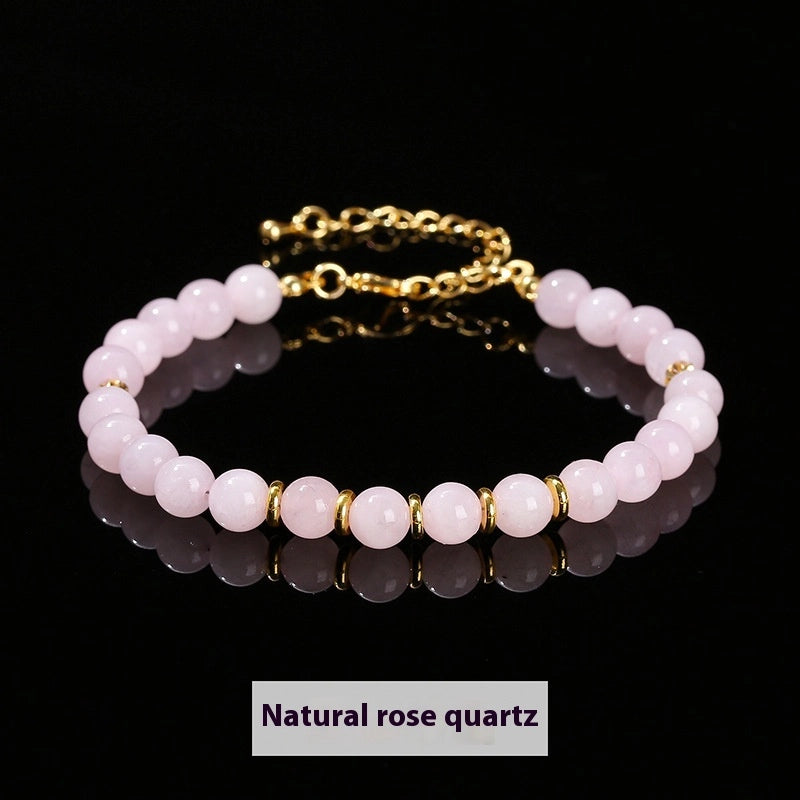 Natural Stone Bead Bracelet, 6mm Round Beads — product image 13