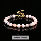 Natural Stone Bead Bracelet, 6mm Round Beads — product image 14