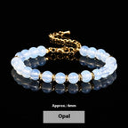 Natural Stone Bead Bracelet, 6mm Round Beads — product image 15