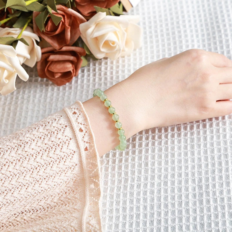 Natural Stone Bead Bracelet, 6mm Round Beads — product image 17